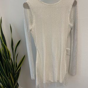 12th Tribe Anna White Rhinestone Mesh Mini Dress- NWOT